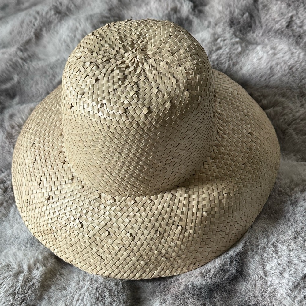 Neutral Straw Sun Hat - Women's Beach Hat - Picture 3 of 7